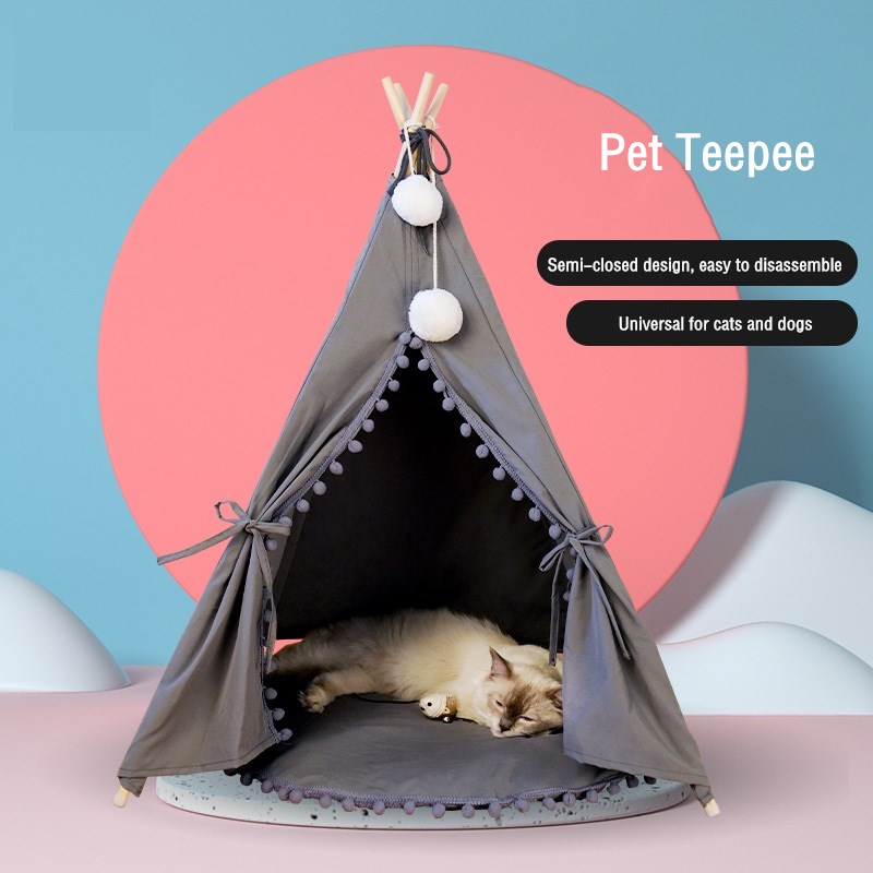 Faltbares Haustier-Teepee Zelt fr Katzen & kleine Hunde, atmungsaktiv