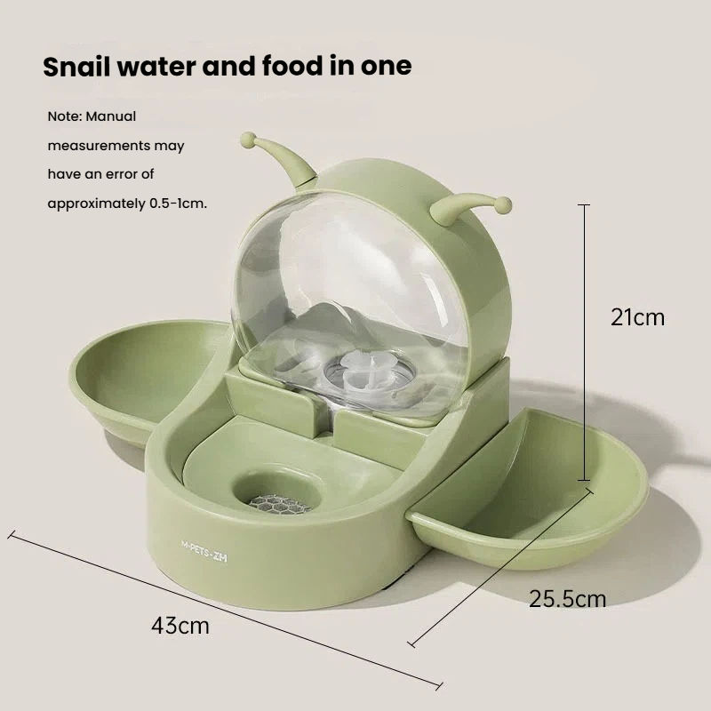 Distributeur d'eau et de nourriture 3 en 1 pour animaux de compagnie (escargot)