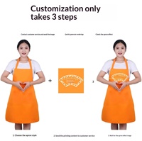 Tablier publicitaire personnalisé avec logo, sangle de cou, cadeau promotionnel pour la restauration, uniforme de cuisine, tissu en velours pêche, polyester