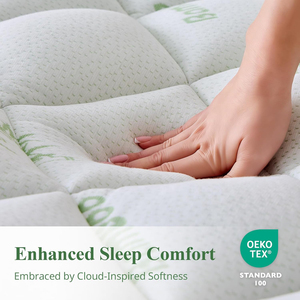 <span class=keywords><strong>Surmatelas</strong></span> en bambou épais avec poches profondes, rafraîchissant naturellement pour les personnes ayant chaud la nuit, pour soulager les douleurs dorsales - Product Image 2