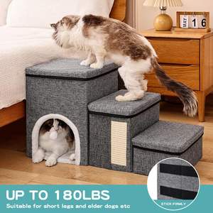 Moderne design honden trap, huisdier trap, opbergkast voor kleine honden en oudere katten, 3-traps - Product Image 3