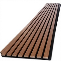 Panneaux muraux acoustiques modernes en bois de teck, ensemble de 4 pièces, 96" x 24,48" x 0,85", insonorisants, anti-bruit, absorbants le son, pour usage commercial