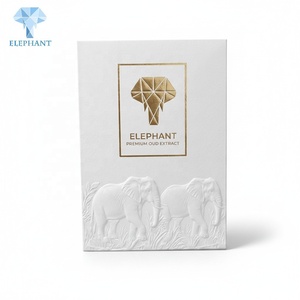 Boîte rigide de luxe personnalisée en forme d'éléphant, avec couvercle et base, en relief doré, pour parfum et huile essentielle, emballage en papier - Product Image 1