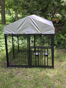 <span class=keywords><strong>Cage</strong></span> de style moderne pour animaux de compagnie en fer et en bois avec toit facile à nettoyer pour prendre soin des chiots et des chiens - Product Image 4
