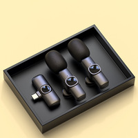 Nouveau microphone cravate sans fil J3, mini, conception un émetteur deux récepteurs, pour diffusion en direct transfrontalière, réduction du bruit, 20Hz-20KHz, lumières LED