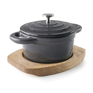 Mini casseruola rotonda Magma Grey con coperchio da 1,5 litri per cuocere e servire - Product Image 1