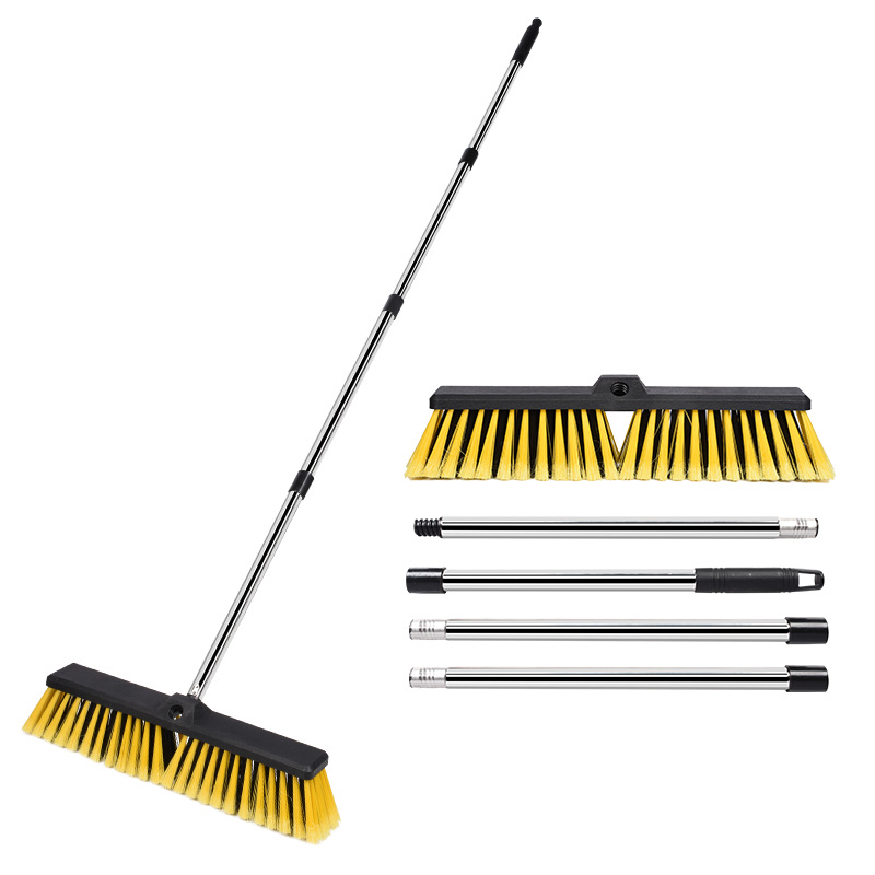 Tige de style italien en 4 sections + grande brosse à sol