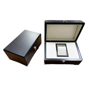 Ourui Black Leatherette <b>Watch</b> Storage Box Rectangle Shape With Buckle Closure Protective Inner Faux Leather <b>Watch</b> <b>Case</b> - Product Image 3