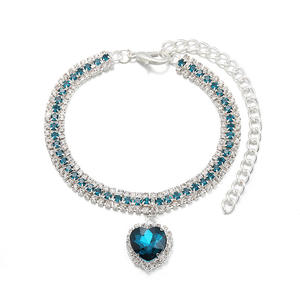 Collar brillante con diamantes de imitación para perro, joyería con corazón de gato, Collar de princesa ostentoso para mascotas - Product Image 1