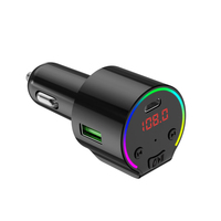 Transmisor FM para Auto G61 BT con Puertos de Carga USB Duales, Reproductor MP3 con Tarjeta TF, Pantalla Digital FM, Adaptador de Audio Inalámbrico para Auto de 12V