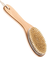 Brosse corporelle naturelle pour brossage à sec, brosse à sec avec manche en bois profilé, brosse de bain, brosse pour les pieds pour la circulation sanguine