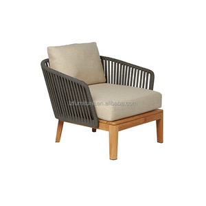 โซฟากลางแจ้งรีสอร์ทวิลล่าไม้สักพร้อมแผงข้างแบบสาน - Product Image 6