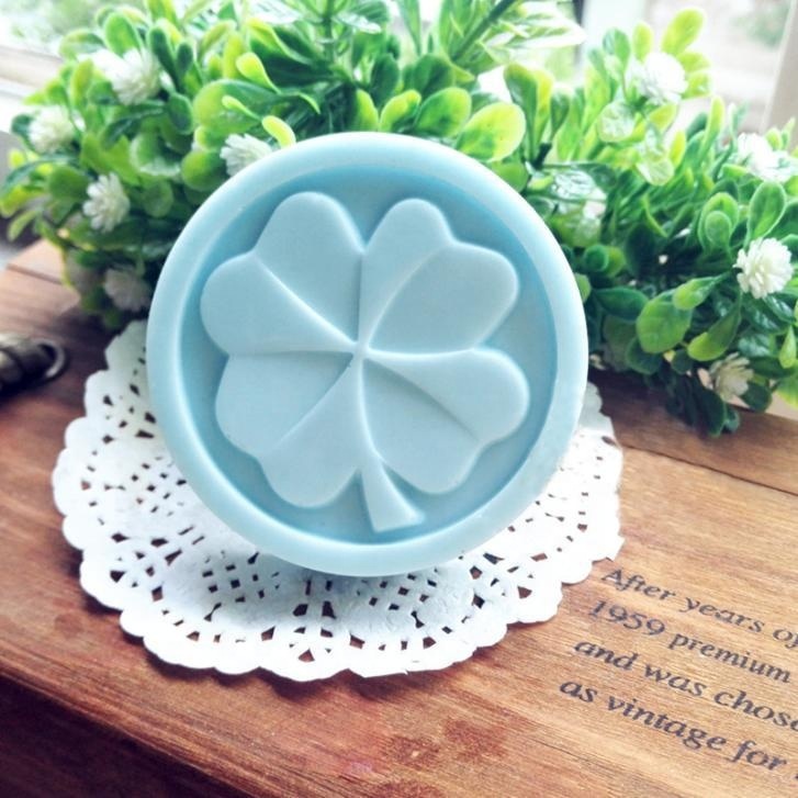 Lot De 10 Moules à Savon En Silicone Ronds - Motif Trèfle à 4 Feuilles, Rose - Pour Savon Maison, Desserts, Bougies