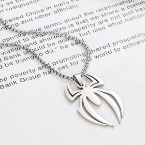 Collier tendance en acier inoxydable avec pendentif, collier Spiderman en or massif 14 carats pour femmes, hommes et filles - Product Image 2