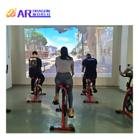 Jeux de course de vélo dynamiques en réalité augmentée Projection interactive Vélo d'exercice VR avec jeu vidéo Convient pour la salle de sport