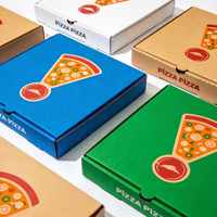 Boîte à pizza en papier imprimée personnalisée de 8/10/12/16 pouces, avec votre logo, pour la livraison à emporter, avec logo personnalisé