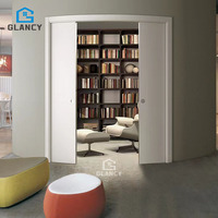 Porte coulissante intérieure en bois au design simple, système de rail caché, montage mural, porte coulissante invisible, porte fantôme