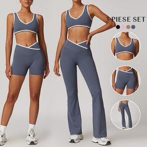 2025 New <b>Women</b> Sportswear <b>Women</b> Hollow Custom Fitness Seamless Active Wear Yoga Set Custom logo V-shaped Waist Gym Fitness Set - Product Image 1