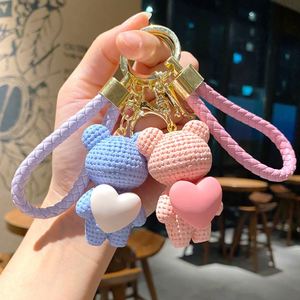Wholesale Love Bear PVC Keychain Cute Bear 3D Resin Cartoon Keychain <b>Bag</b> Charm Couple <b>Gift</b> Animal Bear Keychain - Product Image 2
