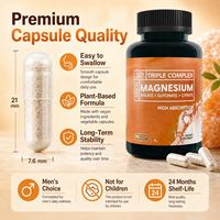 Complément de bien-être en capsules végétales véganes de magnésium à formule complexe OEM personnalisée, haute absorption, 90 capsules, vente en gros
