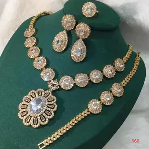 Xuping bijoux nouvel élégant haut de gamme luxe nuptiale dîner fête pierres précieuses indien mariage ensemble de bijoux