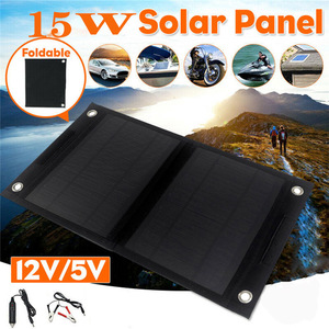 เครื่องชาร์จพลังงานแสงอาทิตย์แบบพกพา 30W ETFE กันน้ำ พับได้ ได้รับการรับรองมาตรฐาน CE  กระเป๋าลายพรางสีดำ  แบบกระเป๋าเอกสาร  IP68 สำหรับกิจกรรมกลางแจ้ง เดินป่า ปิกนิก - Product Image 2