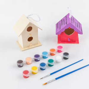Coloring Toys for Painting and Custom Your Own Bird <b>House</b> DIY <b>Wooden</b> Birdhouse Painting Kit <b>Craft</b> for Creative Garden Decor - Product Image 1