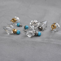 Bouteille miniature sculptée en cristal en forme de riz, flacon de parfum, pendentif pour cheveux de bébé, breloque pour bracelet et collier, forme conique