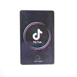 Factory TikTok Review Cards instagram facebook twitte Google Review PVC NFC Tap NTAG Social RFID Business Cards