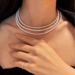 สร้อยคอผู้ชายสไตล์ฮิปฮอประดับไฮเอนด์ ดีไซน์เก๋ ทันสมัย ใช้ได้หลากหลาย สร้อยคอประดับมุกแบบซ้อน ดีไซน์เฉพาะตัว สำหรับแฟชั่นสตรีท - Product Image 2