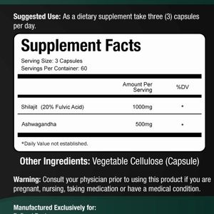 Cápsulas de Shilajit de Alta Calidad para Mejorar la Fertilidad, Cápsulas de Shilajit del Himalaya, Raíz de Maca, Ashwagandha, Cápsulas de Shilajit para Apoyar el Sistema Inmunitario - Product Image 2