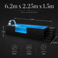 Piscine hors sol de luxe de 20 pieds en PRV moulé monobloc avec escalier interne – Vente en gros par le fabricant