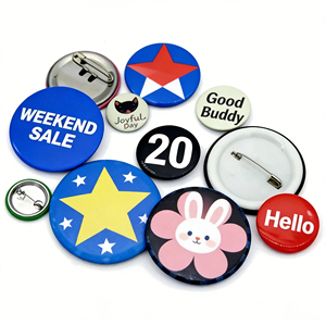 Cheap 25 30 32 35 38 40 44 50 55 58Mm Round Tinplate <b>Button</b> Pin Custom Printed <b>Badge</b> for Advertising Promotion Souvenir - Product Image 1