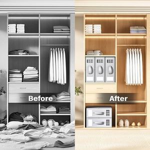 Foldable Eco-Friendly Fabric Storage Bins Woven Bedding Organizer <b>Container</b> <b>Boxes</b> Bed Sheets Blankets Foldable Bedding Clothes - Product Image 2