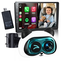 Moniteur Bébé Voiture HD avec Caméra Panda, Vision Nocturne Infrarouge, Angle Large 120°, Capteur CCD, Projection sur Écran de Voiture