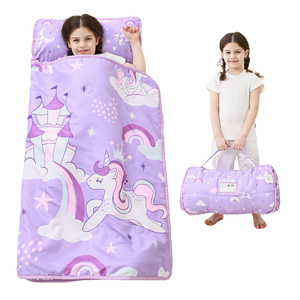 Lightweight Travel Sleeping Bag Fit Standard Cot Toddler Nap Mat with Pillow <b>Fleece</b> Minky <b>Blanket</b> - Product Image 4
