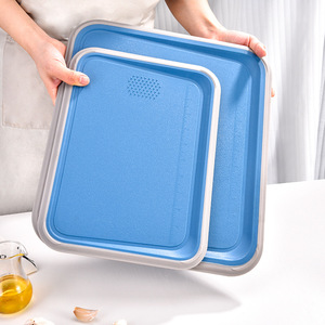 HomeDeli Ensemble de planches à découper en plastique, 2 pièces, grandes et petites, rectangulaires, qualité alimentaire PP TPR, antidérapantes, lavables au lave-vaisselle - Product Image 1