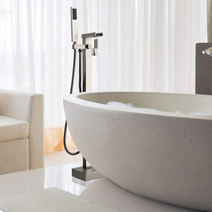 ก๊อกน้ำอ่างอาบน้ำแบบตั้งพื้นสีดำ รุ่น Waterfall Filler พร้อมฝักบัวแบบมือถือ HD-BF088 - Product Image 6