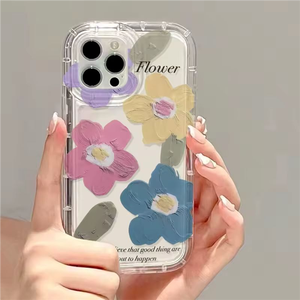 Custodia per telefono cellulare con fiore Airbag <span class=keywords><strong>trasparente</strong></span> <span class=keywords><strong>Cover</strong></span> di protezione completa per <span class=keywords><strong>iPhone</strong></span> 15 16 16e 17 Air 17 <span class=keywords><strong>Pro</strong></span> Max 14 13 - Product Image 4