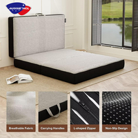 Matelas pliant portable en mousse à mémoire de forme, tailles Twin, Full, Queen, avec housse amovible à fermeture éclair, vente en gros