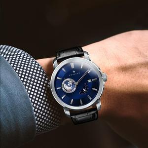 Montre automatique pour homme PONIGER, 43 mm, montre-bracelet mécanique, étanche 50 m, Relogio Masculino, cadran 24 heures - Product Image 6