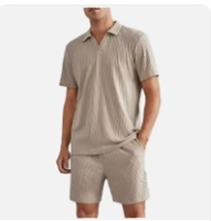 Vente en gros Nouvelle mode estivale décontractée Polo à manches courtes Shorts Ensemble assorti pour hommes en deux pièces