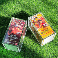 Boîte de présentation en acrylique transparent résistant aux UV pour cartes à collectionner One Piece en anglais et en japonais, boîte de booster de jeu pour cartes One Piece OP-01