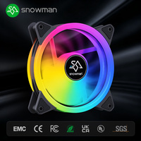 Ventilador SNOWMAN Factory DF120-BK-ARGB con Rodamiento Líquido PWM de 4 Pines, Silencioso, con Conector Molex, Disipador de Calor de Plástico para PC, Radiador de 120MM