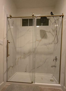 Design moderno e facile da installare in vetro temperato in acciaio inox porta doccia singola scorrevole senza cornice - Product Image 2