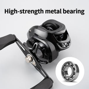 <span class=keywords><strong>Moulinet</strong></span> de Pêche <span class=keywords><strong>Casting</strong></span> Noir en Gros, Ratio d'Engrenage 7.2:1, Longue Portée, Bobine à Carpe 10 KG de Frein Maximum, Équipement de Pêche - Product Image 6