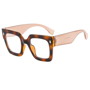 แว่นตา Duchi รุ่น 500 วินเทจ กรองแสงสีฟ้า ทรงสี่เหลี่ยมเต็มกรอบ สำหรับทุกเพศ สวมใส่สบาย เลนส์ใส  ตกแต่งหมุด  ขนาดใหญ่พิเศษ - Product Image 2