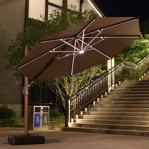 Parasol de jardin de grande taille de haute qualité Parasol de terrasse extérieur à énergie solaire Parasol de plage personnalisable avec logo Oxford droit - Product Image 2