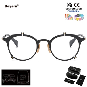 Gafas Boyarn Nuevas de Alta Calidad con Montura de Titanio, Diseño Irregular Marrón, Montura de Gafas de Diseñador, Venta al Por Mayor - Product Image 5