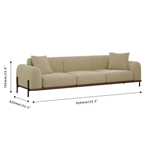 Zayshine Ý Sang Trọng Có Thể Đảo Ngược Bông Vải Hiện Đại Modular Phong Cách Nhỏ Không Gian Sống Cắt Sofa Miếng Bọt Biển Phòng Khách - Product Image 6
